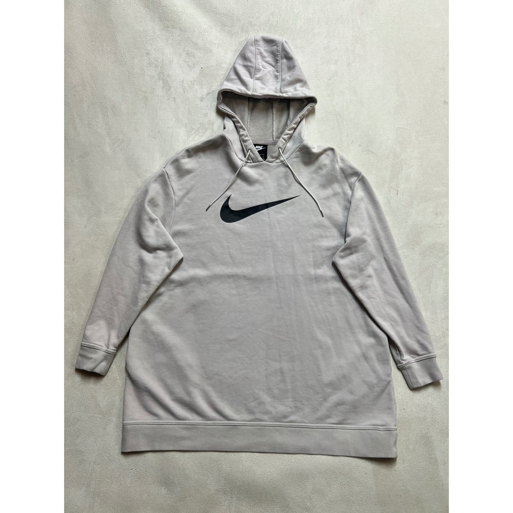 Nike Sportswear Swoosh French Terry Hoodie Beige AV8290-072 Womens XL
